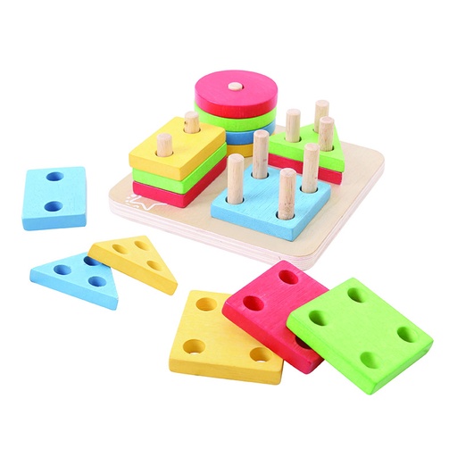 [TPCBB094] GIOCO "LE 4 FORME" IN LEGNO CM.14,5X14,5