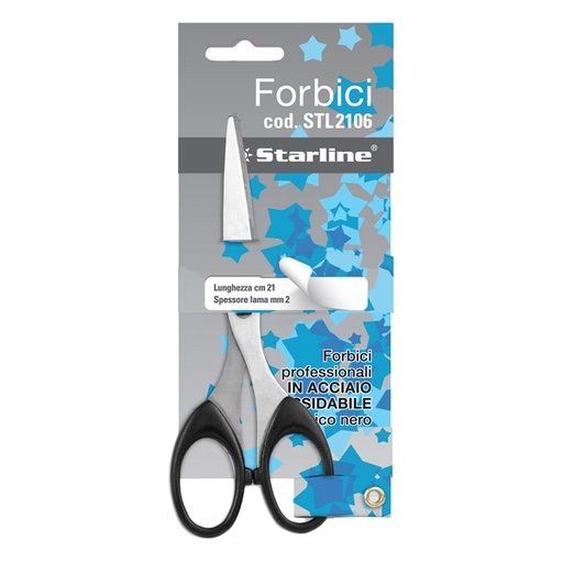 [DSTL2106] Forbici 21cm lama in acciaio impugnatura nera Starline