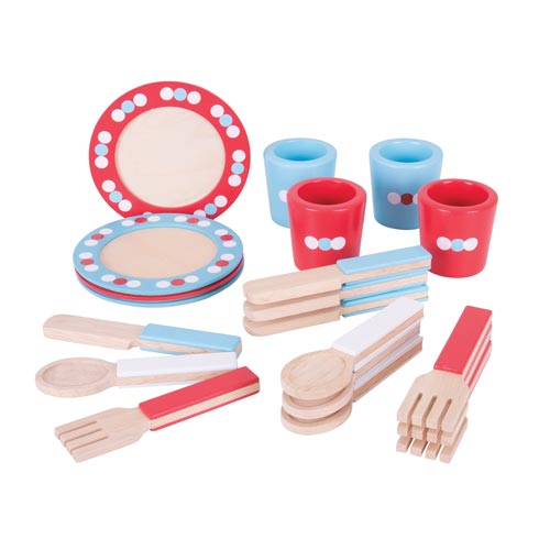 [TPCBJ617] STOVIGLIE IN LEGNO - SET 20 PEZZI