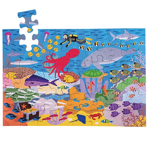 [TPCBJ917] PUZZLE LEGNO "IN FONDO AL MAR" CM.27X28,5X6