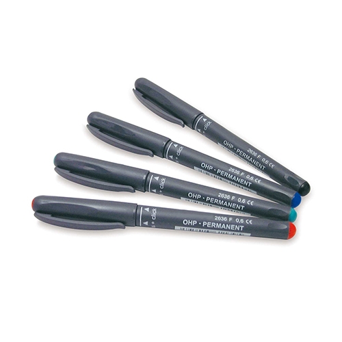 [TPCC7937-F4] MARKER OHP PUNTA FINE - BUSTA 4 PZ. - COL. ASS. (min.ord.10 o multipli)