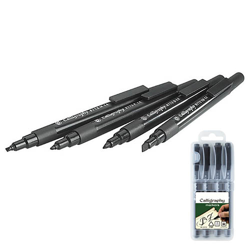 [TPCC8772] PENNE "CALLIGRAPHY" - SET 4 PZ. - PUNTE ASSORTITE