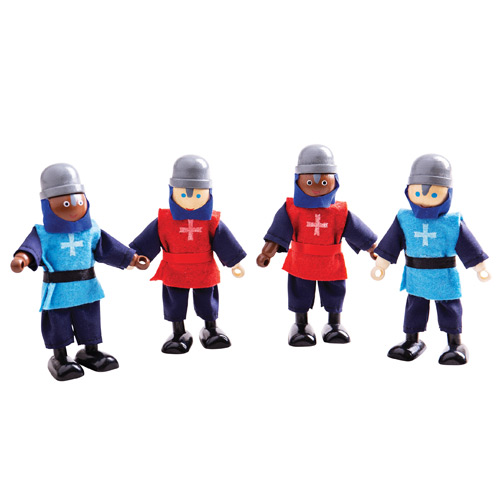 [TPCJT162] PERSONAGGI IN LEGNO - CAVALIERI - SET PZ. 4