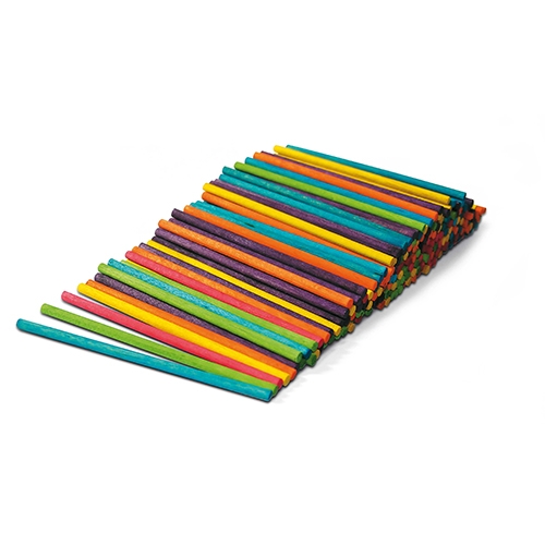[TPCKD1029] STECCHE LEGNO TONDE - BARATT. 200 PZ. - COL. ASS.