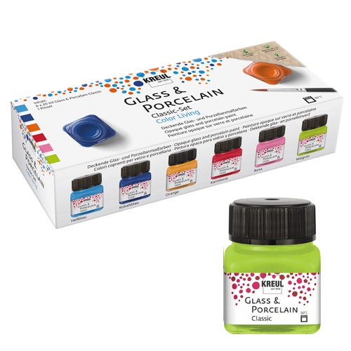 [TPCKL16604] KREUL - GLASS & PORCELAIN 20 ML - SET 6 ASSORTITI TRENDY