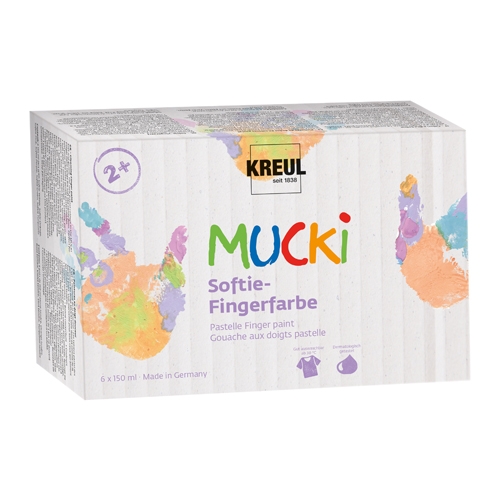 [TPCKL2321] MUCKI - COLORI A DITA 150 ML - SET 6     SOFTIE (PASTELLO)