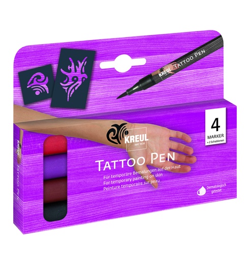 [TPCKL62170] PENNARELLI TATTOO SET PZ. 4 -+ 2 STENCIL TRIBALE