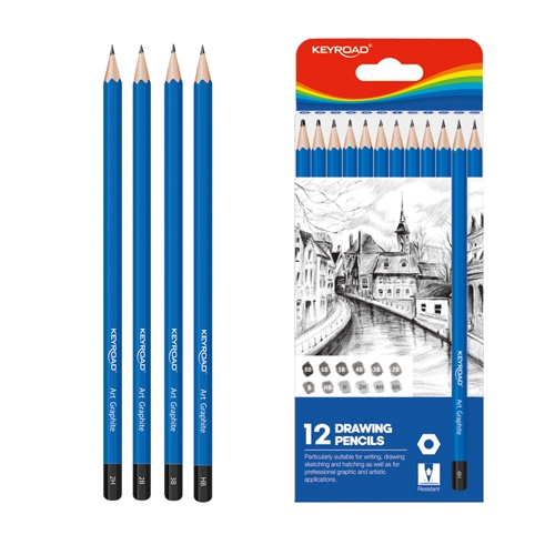 [TPCKR972271] MATITE GRAFITE SET PZ.12 - GRADAZIONI: 8B,6B,5B,4B,3B,2B,B,HB,H,2H,4H,6H (min.ord.12 o multipli)