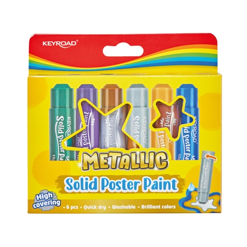 [TPCKR972648] TEMPERA SOLIDA SET 6 STICK COLORI METAL ASSORTITI (min.ord.4 o multipli)