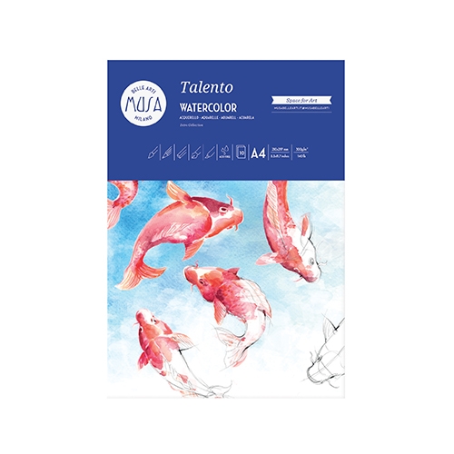 [TPCMU131294] TALENTO - ACQUERELLO BLOCCO 10 FG. 300 GR. - CM.21X29,7 (A4) (min.ord.4 o multipli)