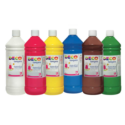 [TPCPF550-A] TEMPERA FLACONE ML.500  - SET 6 PZ. - COL. ASS.