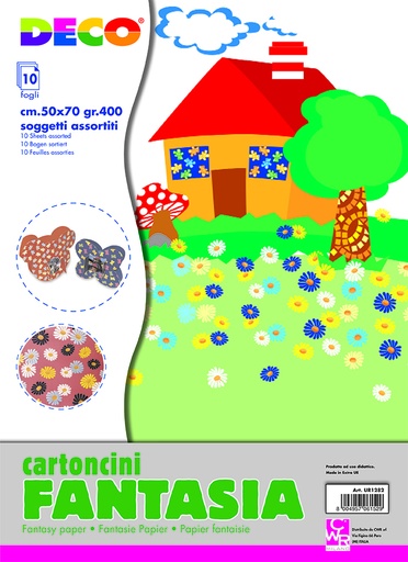 [TPCUR1282] CARTONCINO FANTASIA  CM.50X70 - CONF. 10 FG.