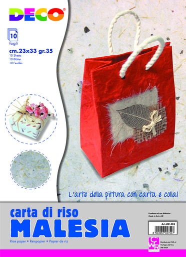 [TPCUR1405] CARTA MALESIA - CONFEZIONE 10 FOGLI GR.40 - CM. 23X33 (min.ord.5 o multipli)