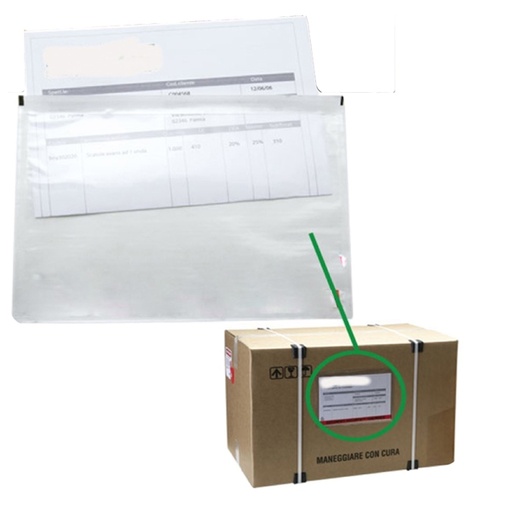 [DSTL8003] 100 BUSTE PORTADOCUMENTI ADESIVA 230x125MM STARLINE