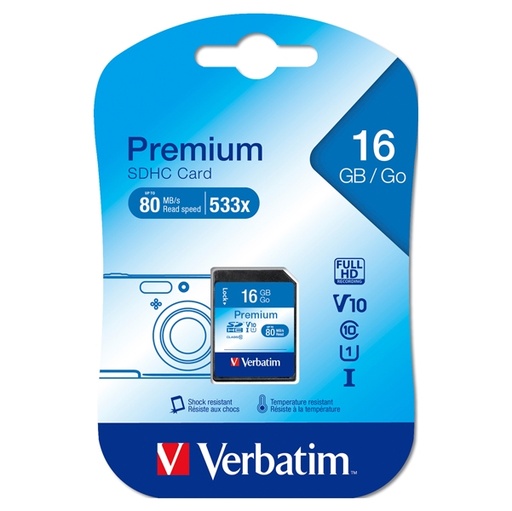 [DVERB43962] SECURE DIGITAL 16GB CLASSE 10
