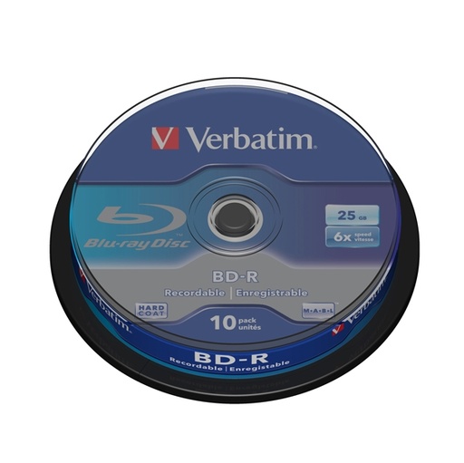 [DVERBDVDBD-R25S] SCATOLA 10 DVD BLU RAY BD-R SL 25GB 6X SPINDLE MABL WHITE/BLU