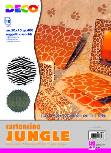 [TPC04262] CARTONCINO ANIMALI CM.50X70 - CONF. 10 FG. - ASSORTITI