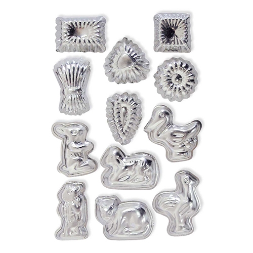 [TPC04268] STAMPI IN ACCIAIO - SET 12 PZ. - SOGGETTI ASSORTITI