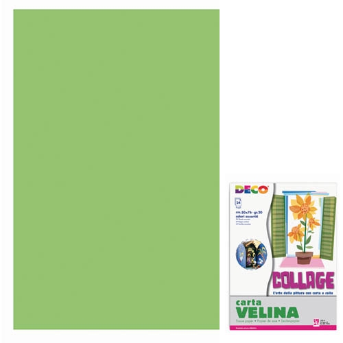 [TPC05318] VELINA CM.50X76 - BUSTA 24 FG. - VERDE CHIARO