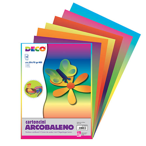 [TPC05433] CARTONCINI ARCOBALENO CM.50X70 - CONF. 10 FG.