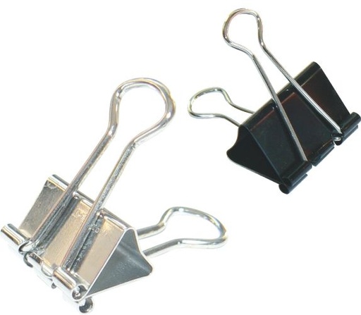 [140012] Molle Fermacarte DOUBLE CLIP 19 mm NERO
