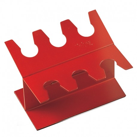 [160076] Portatimbri Lineari in Metallo 6 POSTI ROSSO