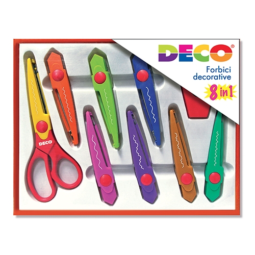 [TPC06659] FORBICI DECORATIVE CM.17 - SCATOLA 8 LAME (min.ord.6 o multipli)