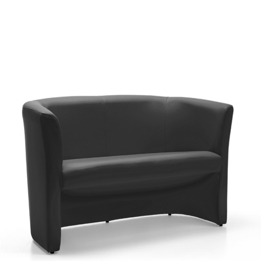 [170078A] Divano attesa 2 Posti DUKE similpelle Nero L126 P60 Hs.45