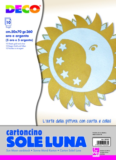 [TPC08203] CARTONCINO SATIN  CM.50X70 - CONF. 10 FG. - ORO / ARG