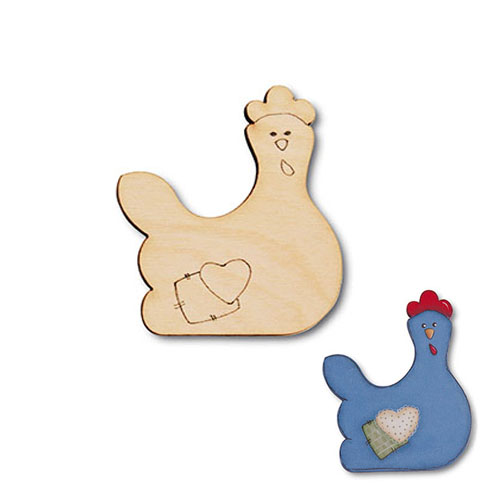 [TPC08236] GALLINA DI FRONTE BETULLA CM.7,5X9,5 (min.ord.6 o multipli)