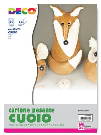 [TPC08959X10] CARTONE PESANTE CUOIO/CUOIO SPESS. 1,6 - CM.50X70 - CONF.10 FG.