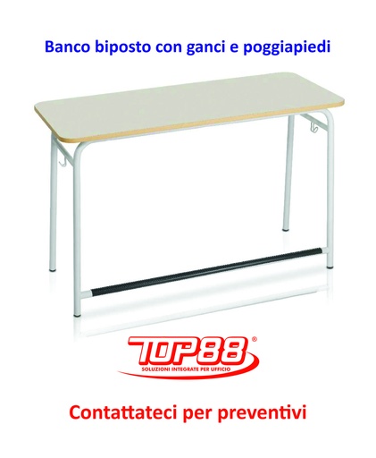 [171358] BANCO BIPOSTO con GANCI e POGGIAPIEDI dim.120x50x h.65/70/74/76 - col. Magnolia