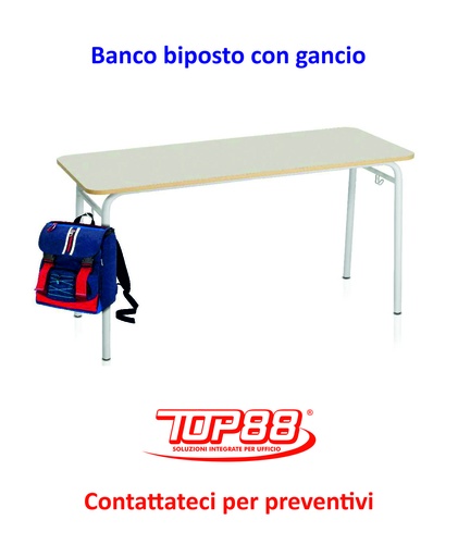[171359] BANCO BIPOSTO con GANCIO dim.120x50x h.65/70/74/76 - col. Magnolia