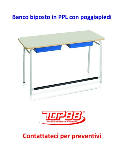 [171361] BANCO BIPOSTO in PPL con POGGIAPIEDI dim.120x50x h.65/70/74/76 - col. Magnolia