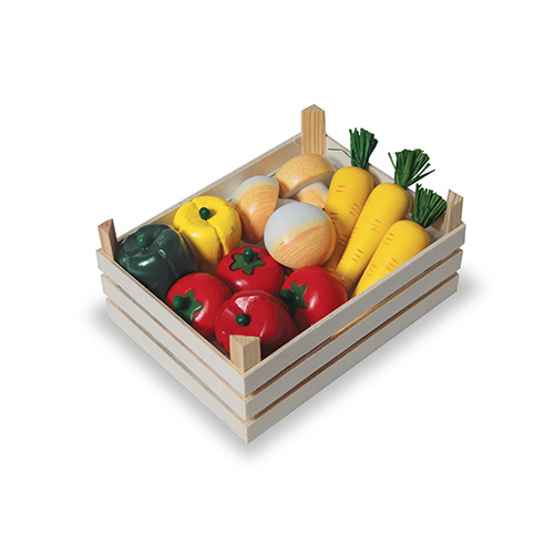 [TPC10220] CASSETTA IN LEGNO CM.16,5X12,5X7 - 12 VERDURE ASS.