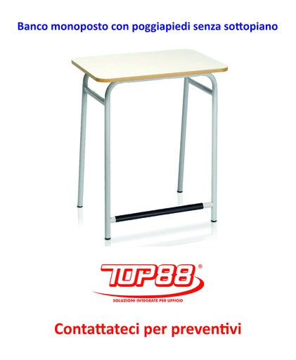 [171377] BANCO Monoposto CON Poggiapiedi SENZA sottopiano dim.70x50xh.65/70/74/76 - colore Magnolia
