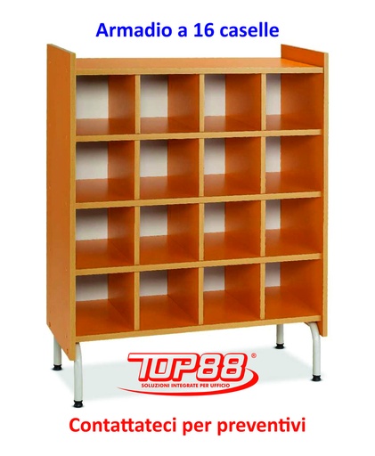 [174184] ARMADIO A 16 CASELLE INFANZIA mis. 94x40x105h. - vari colori