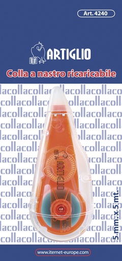 [220040A] Colla a Nastro ARTIGLIO MONOUSO Permanente mm.5 x 5 mt. BLISTER