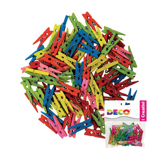 [TPC12023] MOLLETTE IN LEGNO MM.25 - 45 PZ. - COLORI NEON (min.ord.6 o multipli)