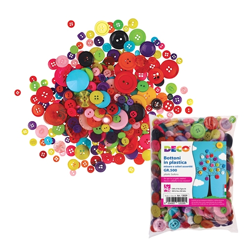 [TPC12029] BOTTONI IN PLASTICA ASSORTITI - 500 GR. (+/- 650 PZ.)