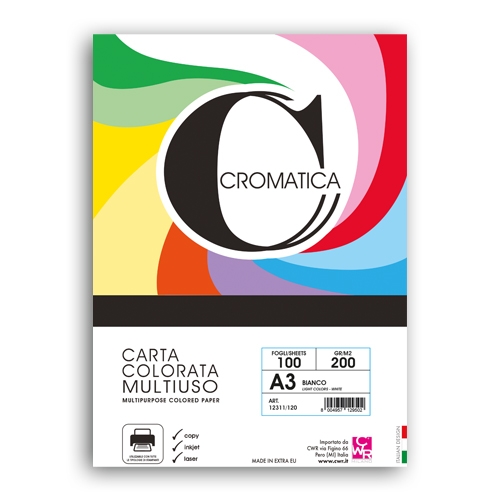 [TPC12311-120] CROMATICA 200 CARTA GR. 200 - A3 -FG.100 BIANCO