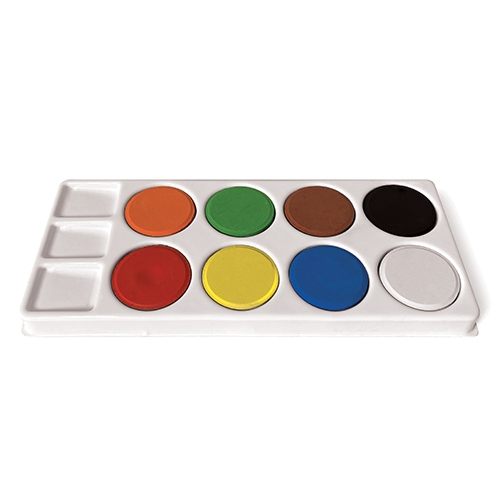 [TPC12574] TAVOLOZZA + 8 MAXI PASTICGLIE ACQUERELLO COLORI ASSORTITI