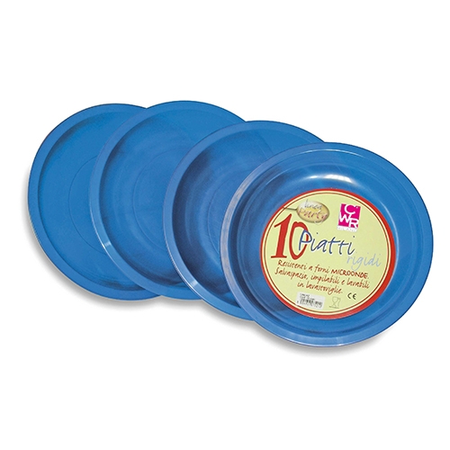 [TPC1286-BL] PIATTO TONDO PLASTICA CONF. 10 PZ. - BLU (min.ord.3 o multipli)