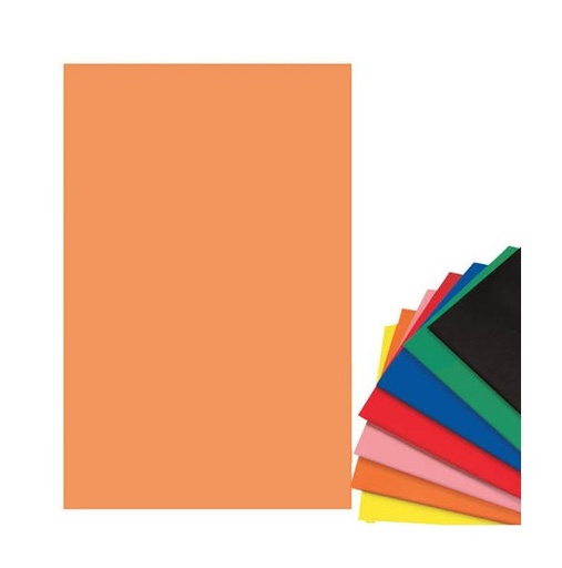 [TPC2120-10X10] 10 FOGLI CARTA VELLUTATA CM. 50x70 - ARANCIO
