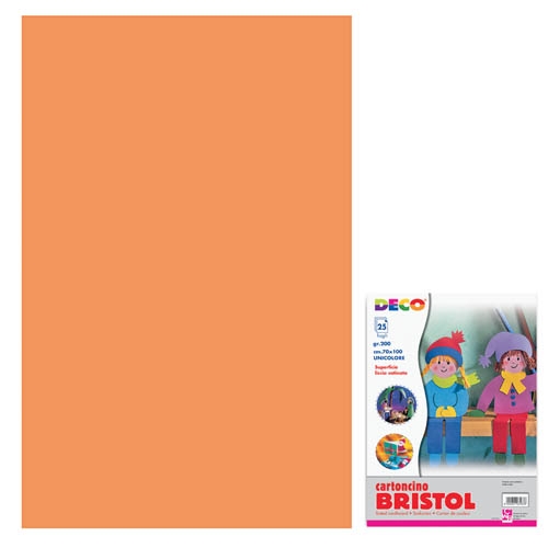 [TPC718-11] CARTONCINO BRISTOL CM.70X100 - ARANCIO (min.ord.125 o multipli)