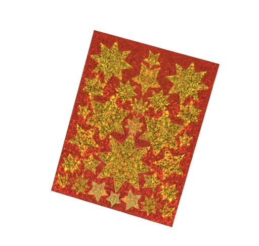 [TPC910] ETICHETTE OLOGRAFICHE - 1 FG. - STELLE ORO (min.ord.10 o multipli)