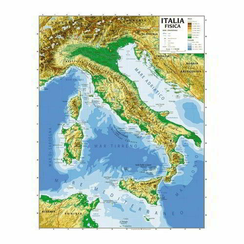 [290050] Cartina GEOGRAFICA ITALIA 100x140 cm.