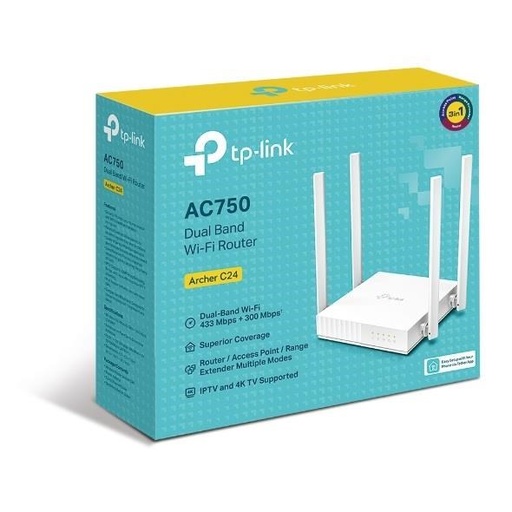 [522011] ROUTER TP-LINK AC750 DUAL BAND ARCHER24 WI-FI 433MBPS + 300MBPS