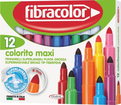 [660420] Pennarello FIBRACOLOR COLORITO Pz.12 MAxI