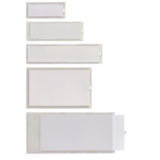 [D25259] 10 PORTAETICHETTE ADESIVE IESTI A3 32X124MM TRASPARENTE SEI